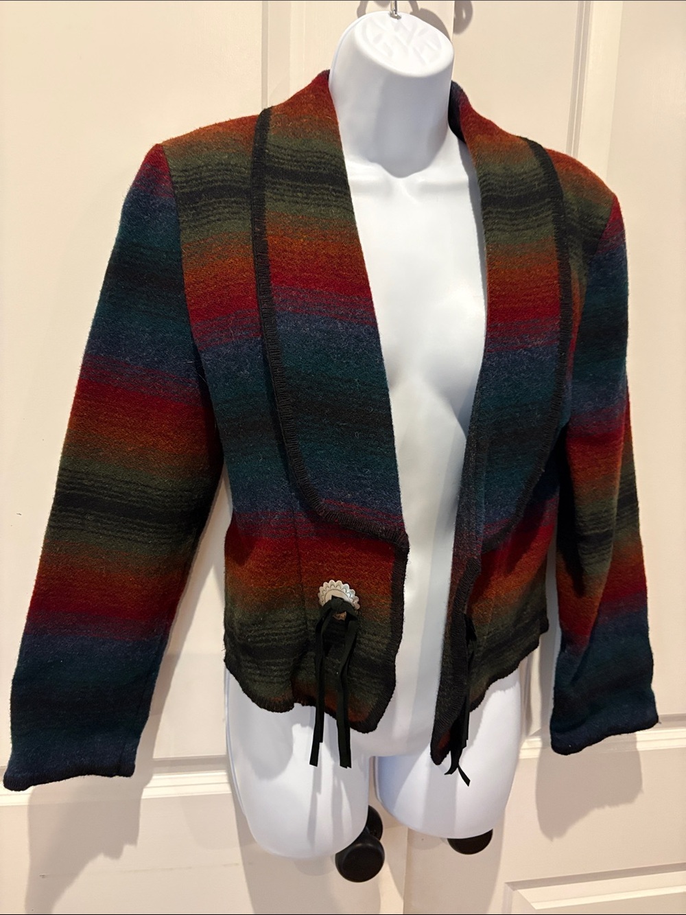 Woolrich Multicolor Striped Open-Front Shawl collar Blazer Jacket